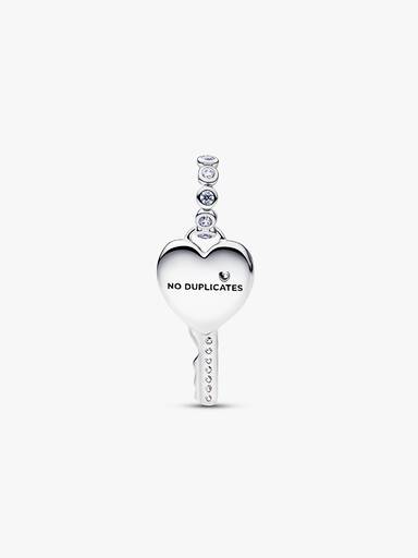 Charm Pendant Clé Cœur Opalescent