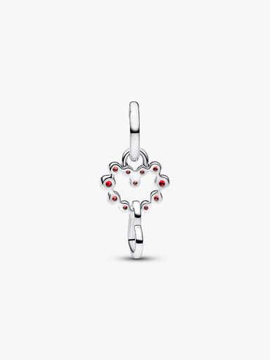 Charm Pendant Cœurs Liés & Pierres Rouges