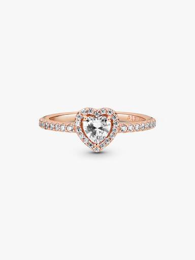 Bague Cœur Surélevé Scintillant