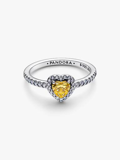 Bague Cœur Surélevé Scintillant