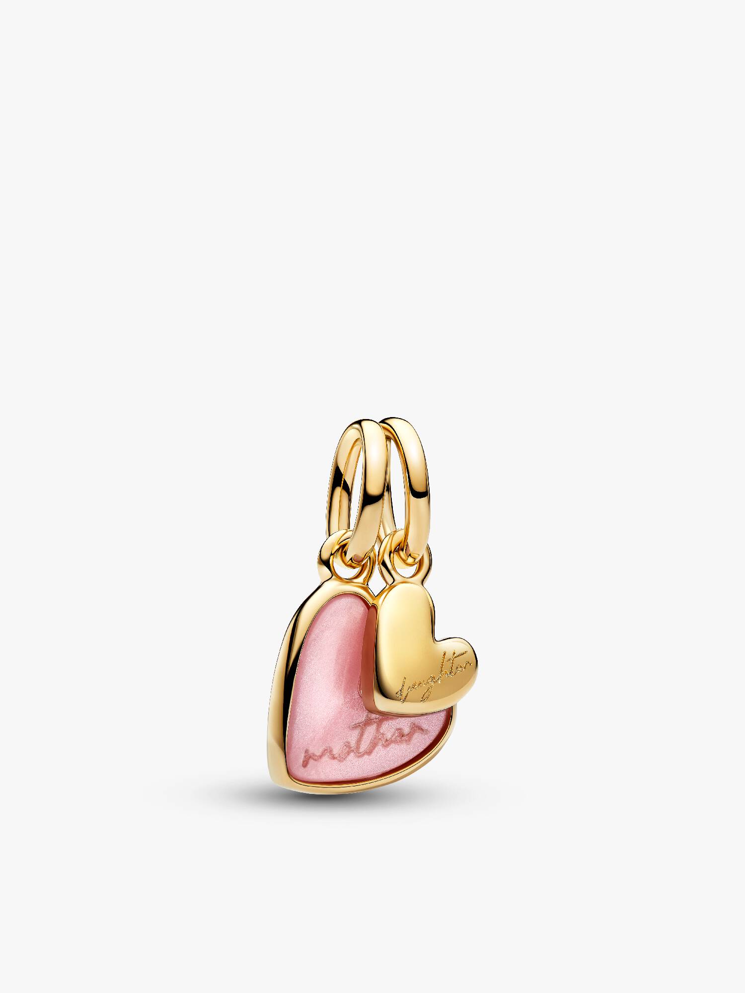 Charm Pendant Séparable Mère & Fille Rose 