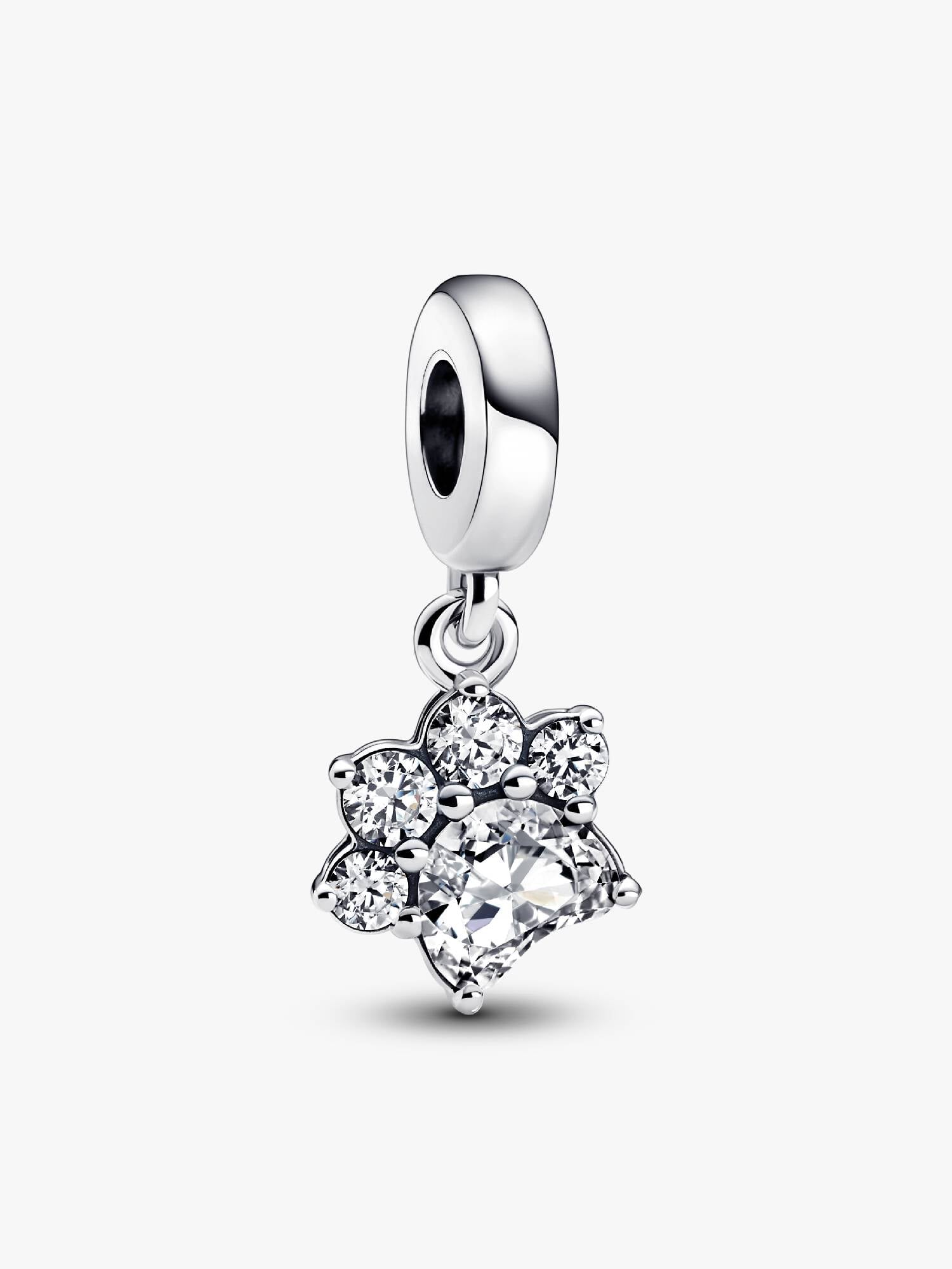 Charm Pendant Empreinte de Patte d'Animal de Compagnie Scintillant
