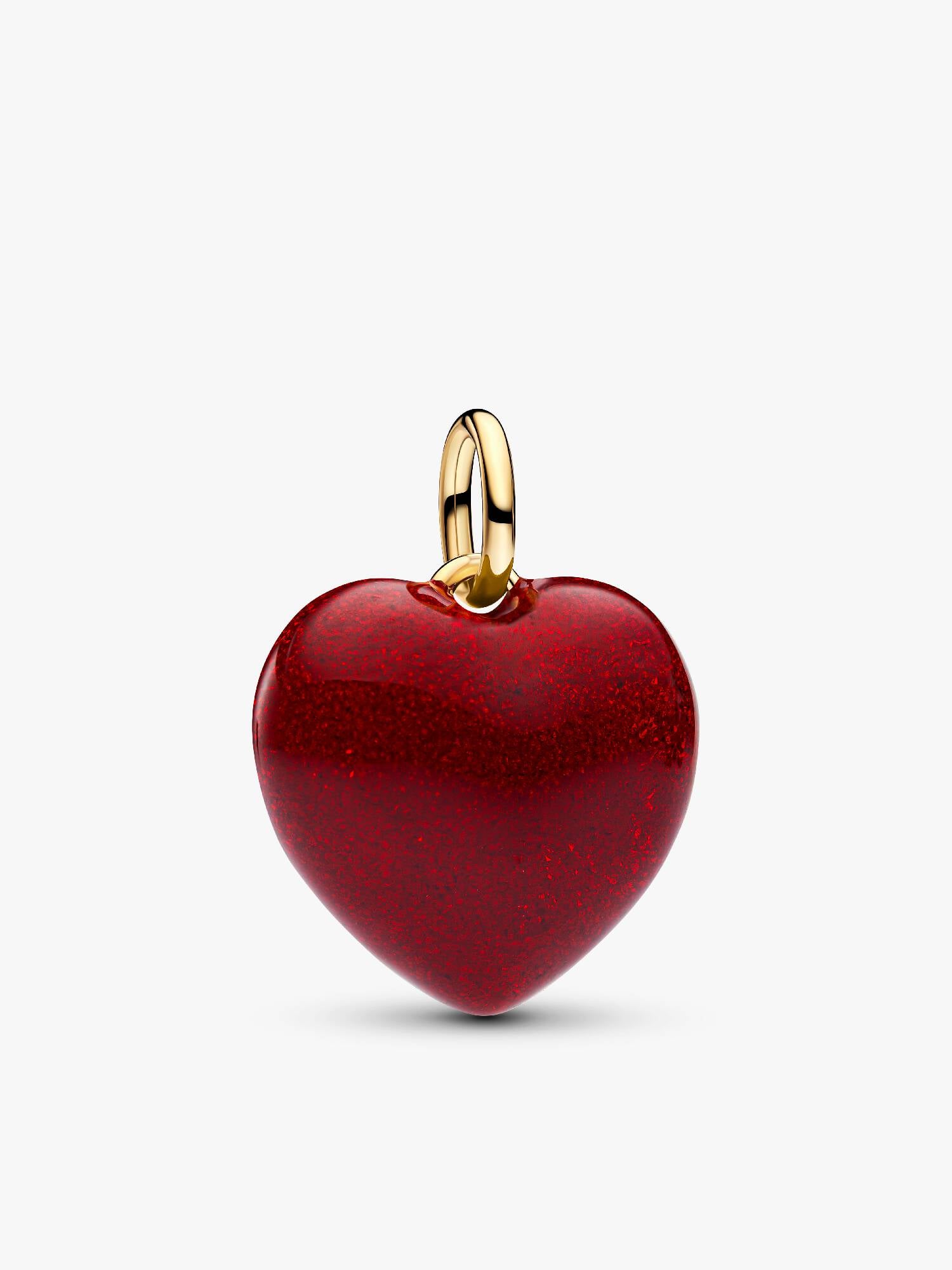 Charm Pendant Cœur Tridimensionnel Rouge
