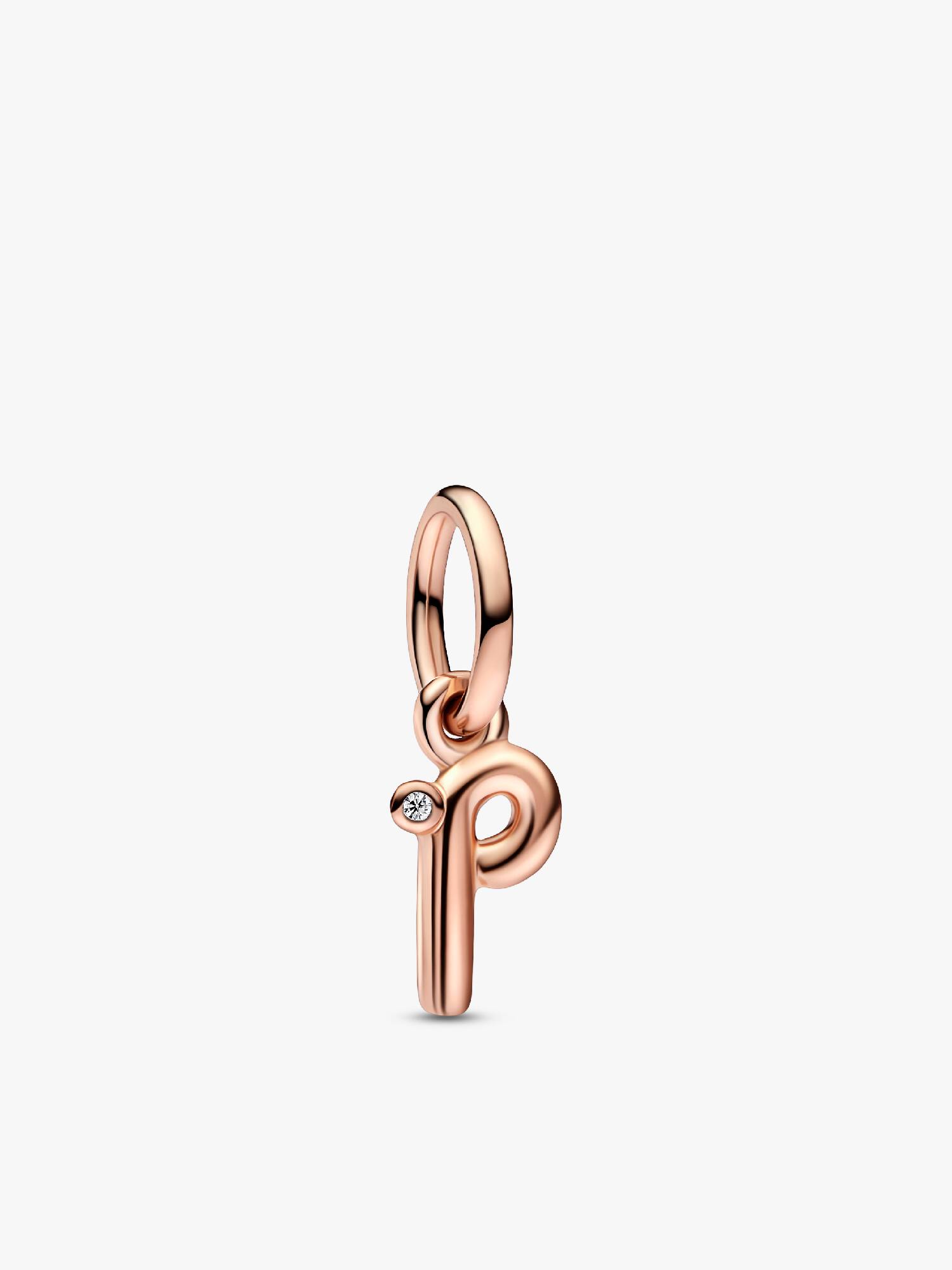 Letter p geschreven alfabet hangende bedel