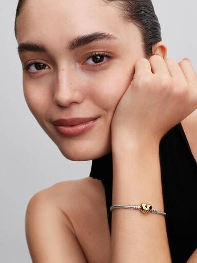 Slangenschakelarmband met hartvormige sluiting