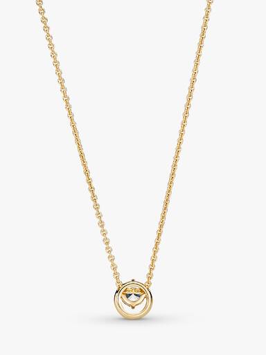 Collier Pendentif Halo Rond Scintillant