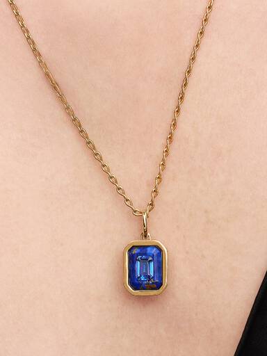 Charm Pendant Hexagone Bleu Céleste