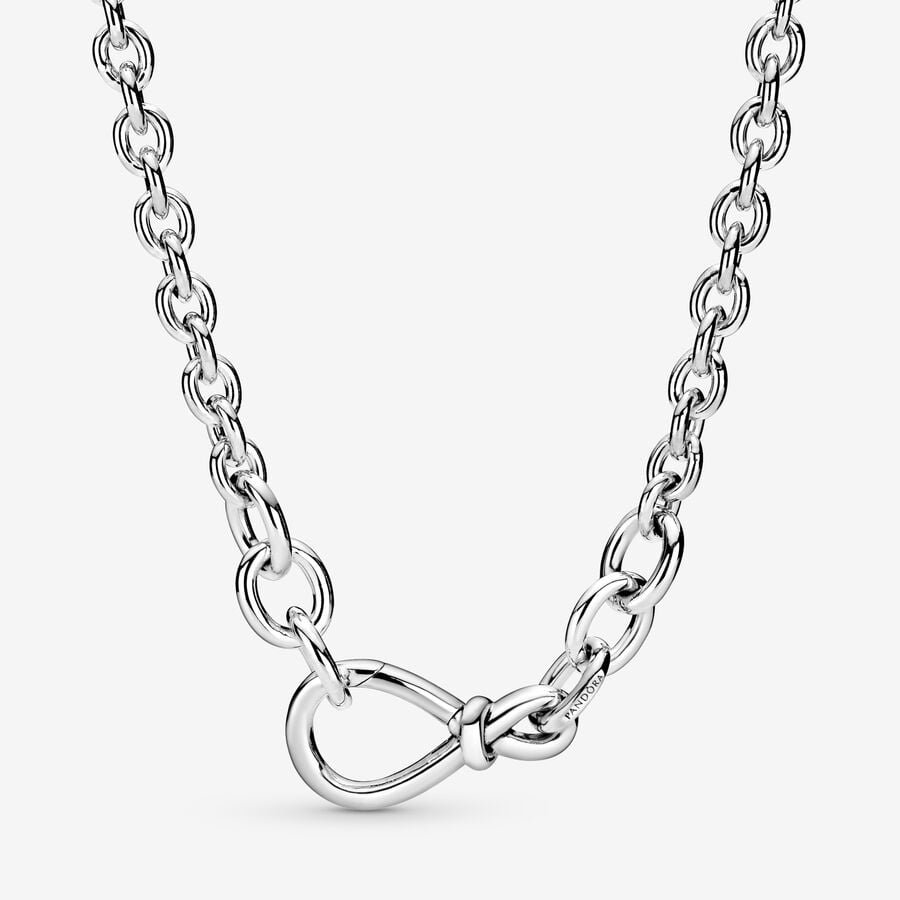 Infinity sterling silver necklace image number 0