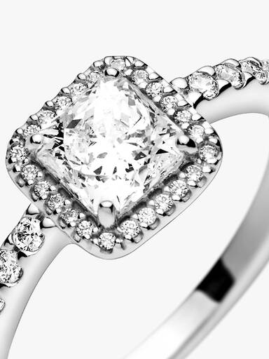 Bague Halo Scintillant Carré