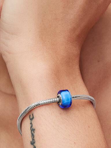 Mini Charm en Verre de Murano Bleu