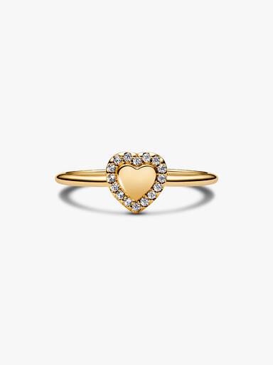 Graveerbaar Hart Halo Ring