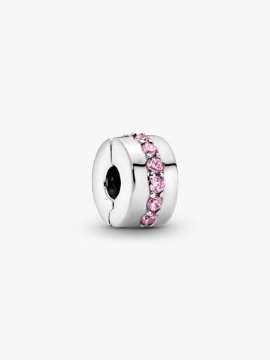 Charm Clip Rangée Scintillante Rose