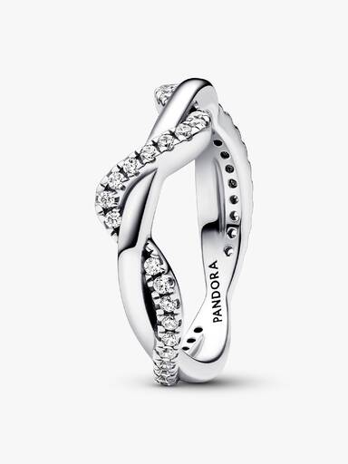 Bague Vagues Entrelacées Scintillantes