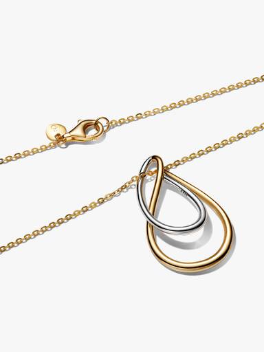 Collier à Pendentif Double Bicolore