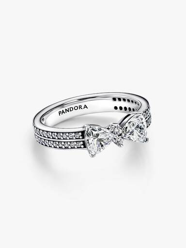 Bague Double Rang Nœud Scintillant