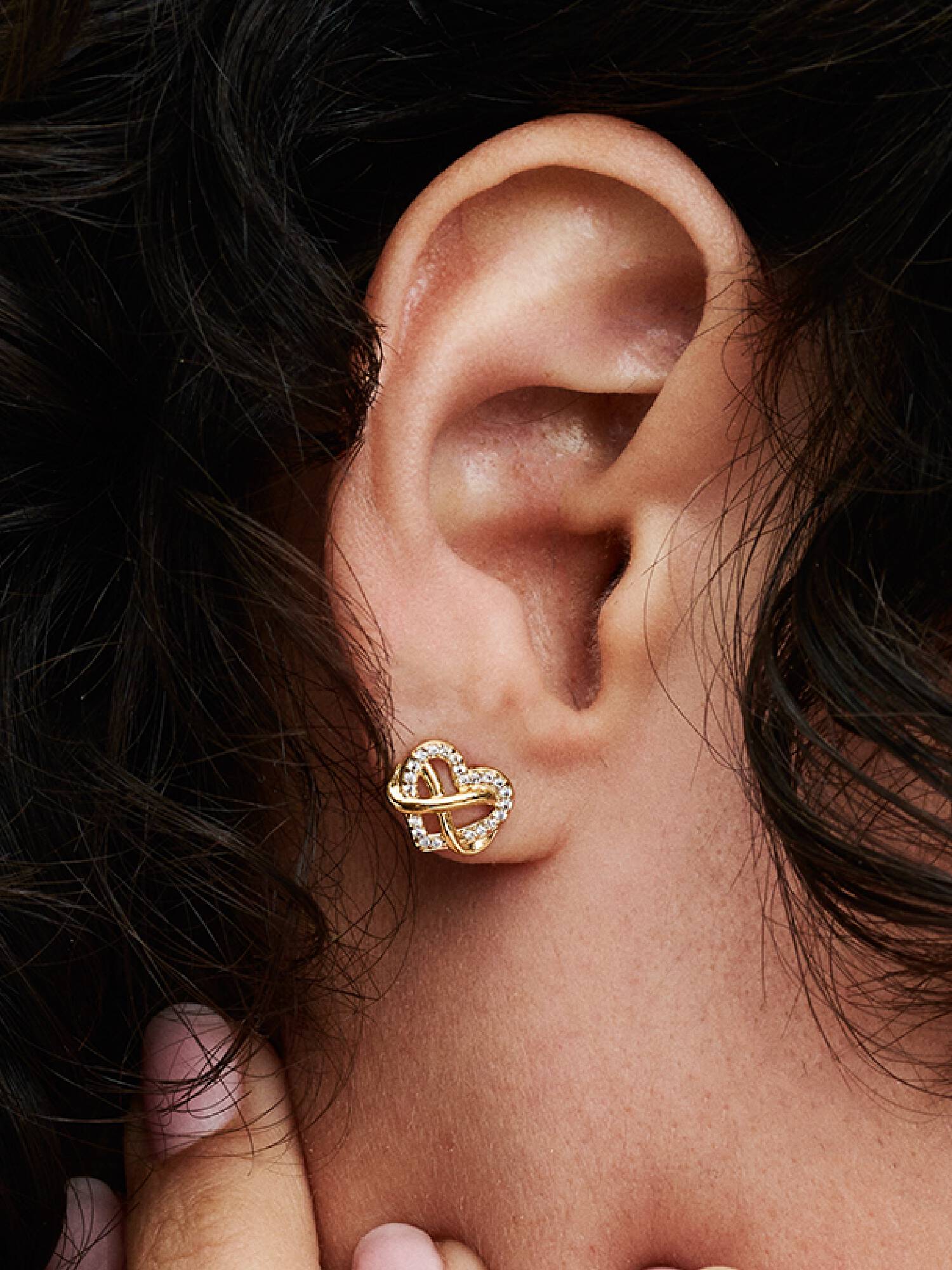 Clous d'Oreilles Cœur Infini Scintillants