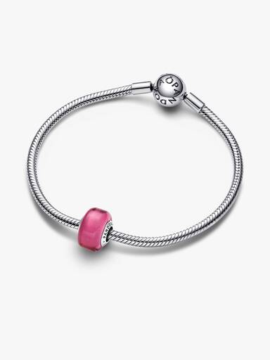 Mini Charm en Verre de Murano Rose