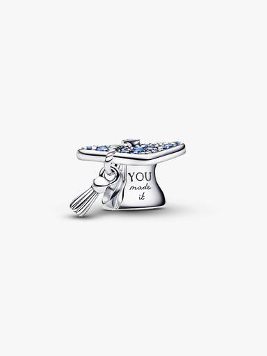 Charm Toque de Diplômée 2026 Bleu Scintillant