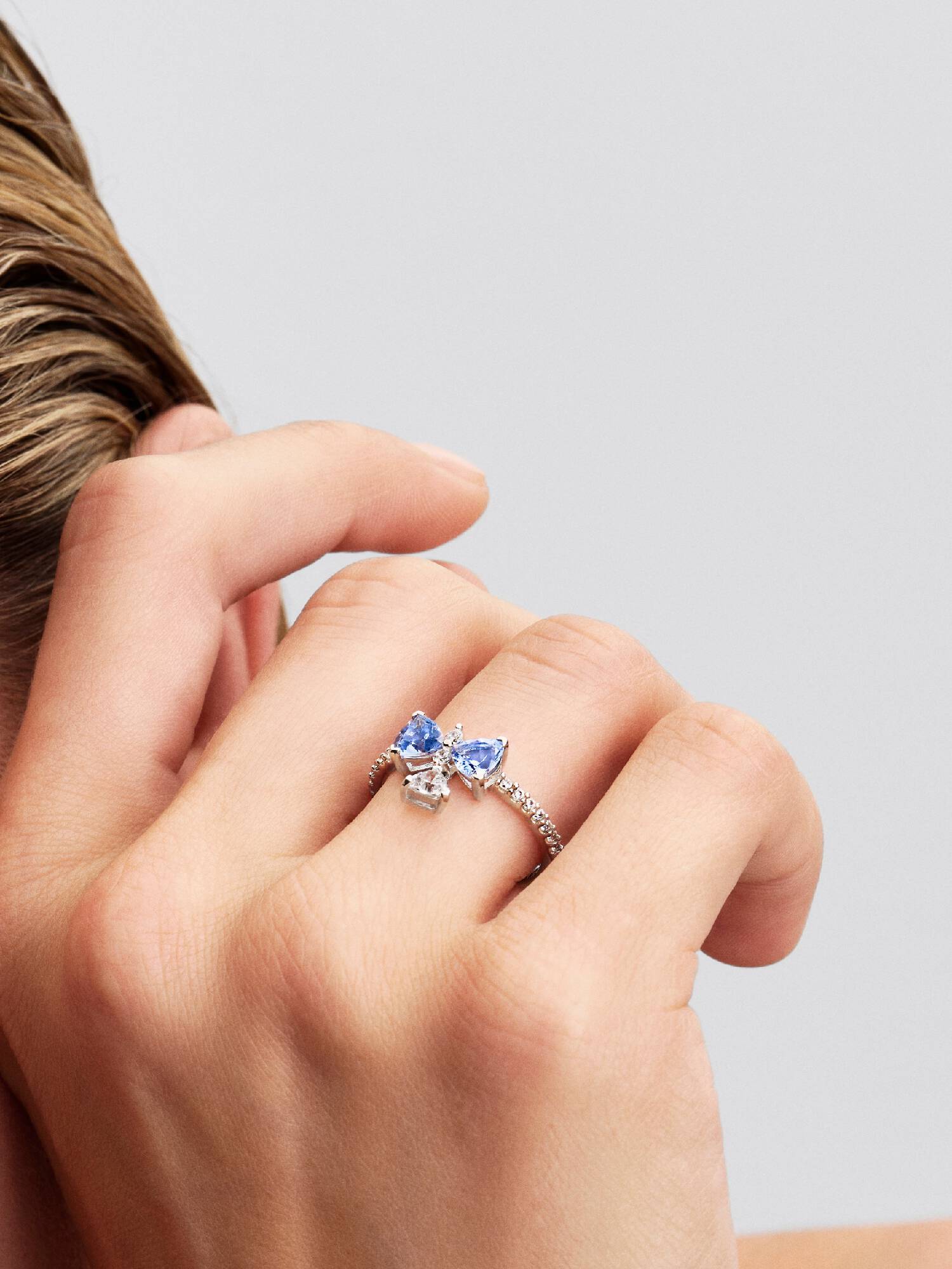 Bridgerton Blauwe Strik Ring