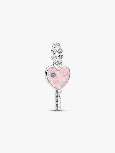 Charm Pendant Clé Cœur Opalescent