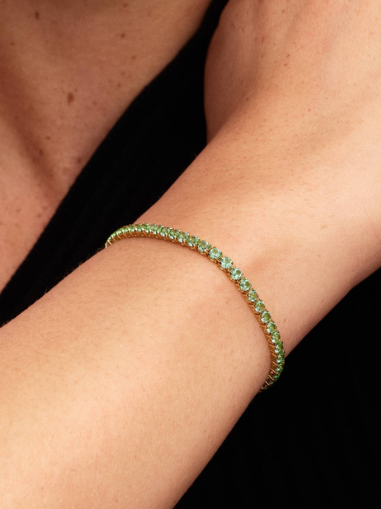 Sprankelende Groene Tennisarmband