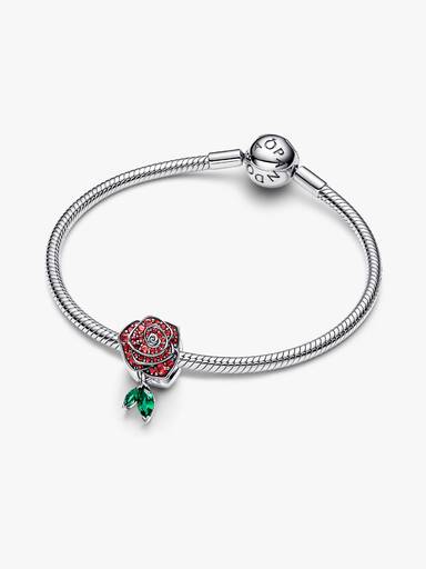 Charm Rose en Fleur Scintillante