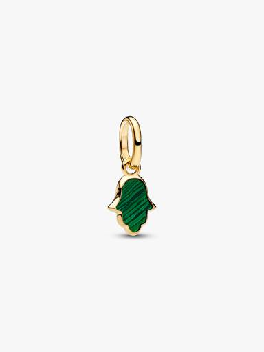 Mini Charm Pendant Main de Fatma Verte