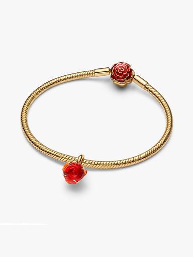 Charm Pendant Disney La Belle et La Bête Rose Enchantée