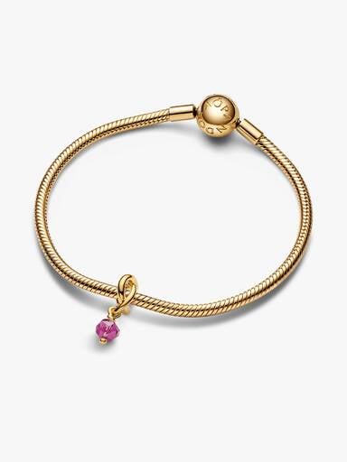 Octobre Charm Pendant Cercle de l'Éternité Rose Facetté
