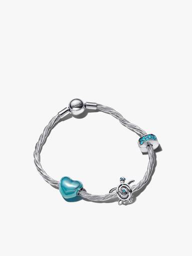 Ensemble de bijoux bracelet charms cœur tortue et clip