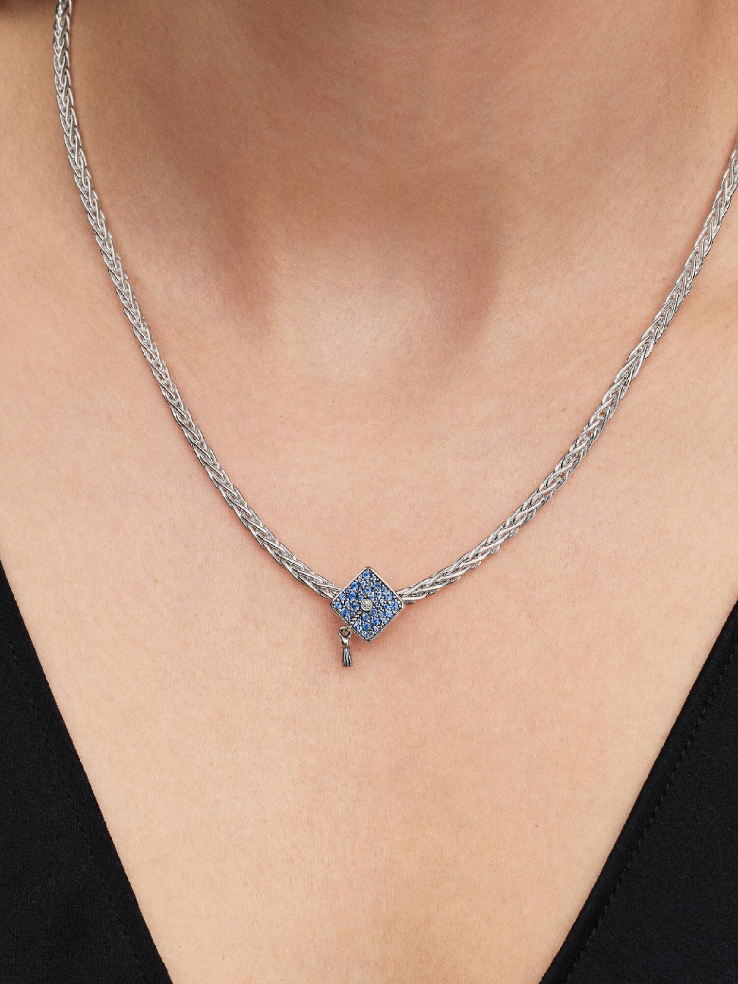 Charm Toque de Diplômée 2026 Bleu Scintillant