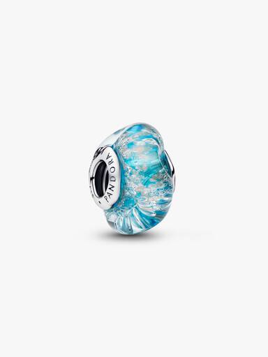 Turkoois Muranoglas & Glitter Bedel
