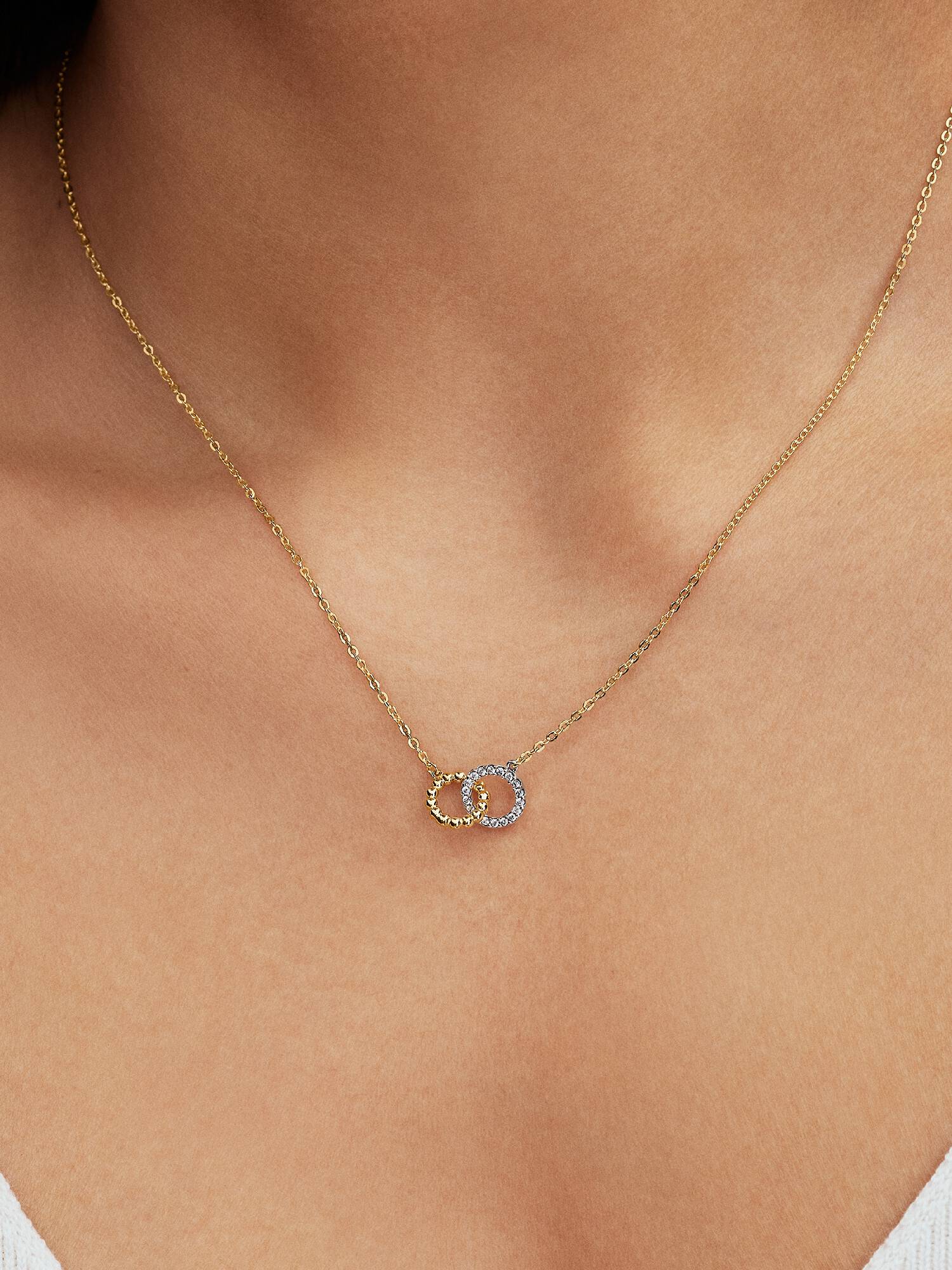 Kralen & Pavé Verstrengelde Cirkels Ketting