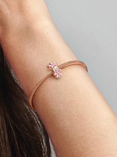 Charm Clip Espaceur Marguerite Rose