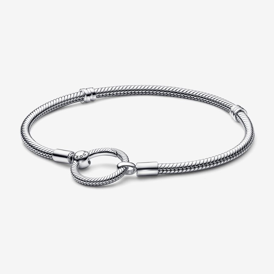 Snake Chain Bead Charm Bracelet Silver Pandora Compatible 8.7 - 22cm
