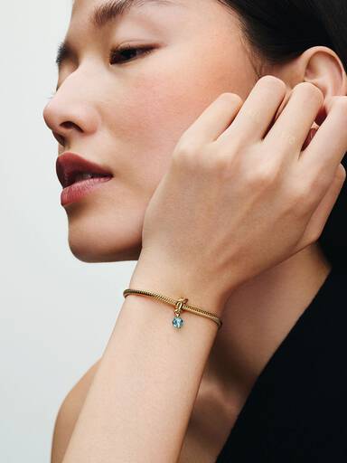 Mars Charm Pendant Cercle de l'Éternité Bleu Azur Facetté
