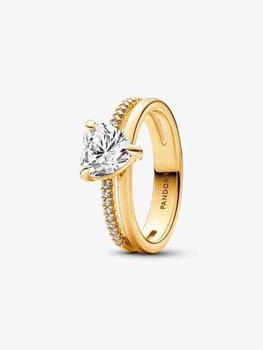 Bague Cœur Anneau Double