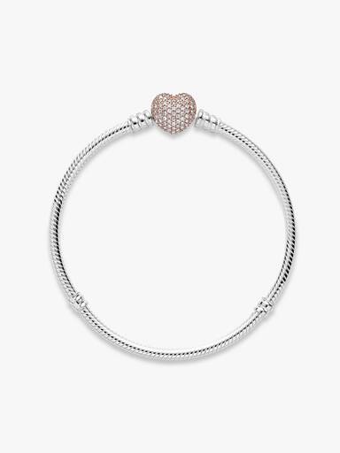 Bracelet Maille Serpent Fermoir Cœur Pavé