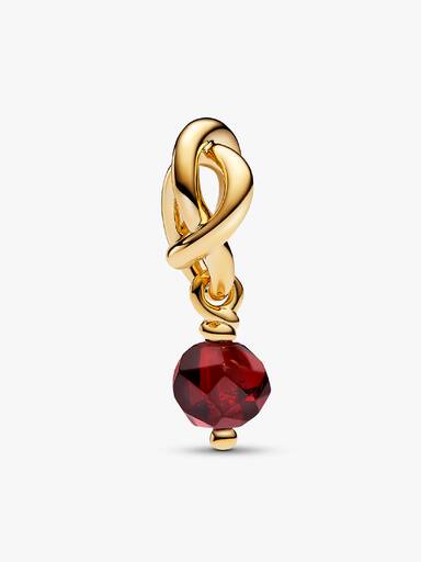 Janvier Charm Pendant Cercle de l'Éternité Rouge Facetté