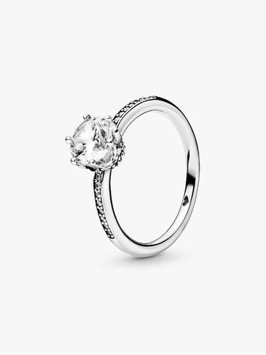 Clear Sparkling Crown Ring