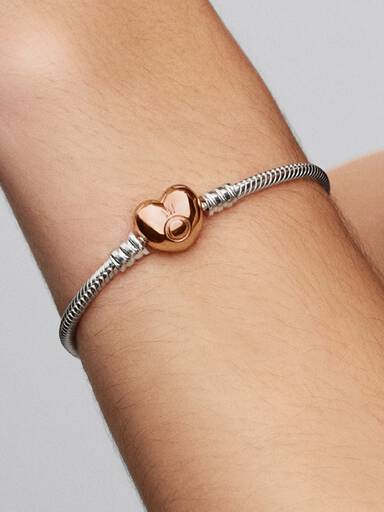 Hart en Snake Chain Armband