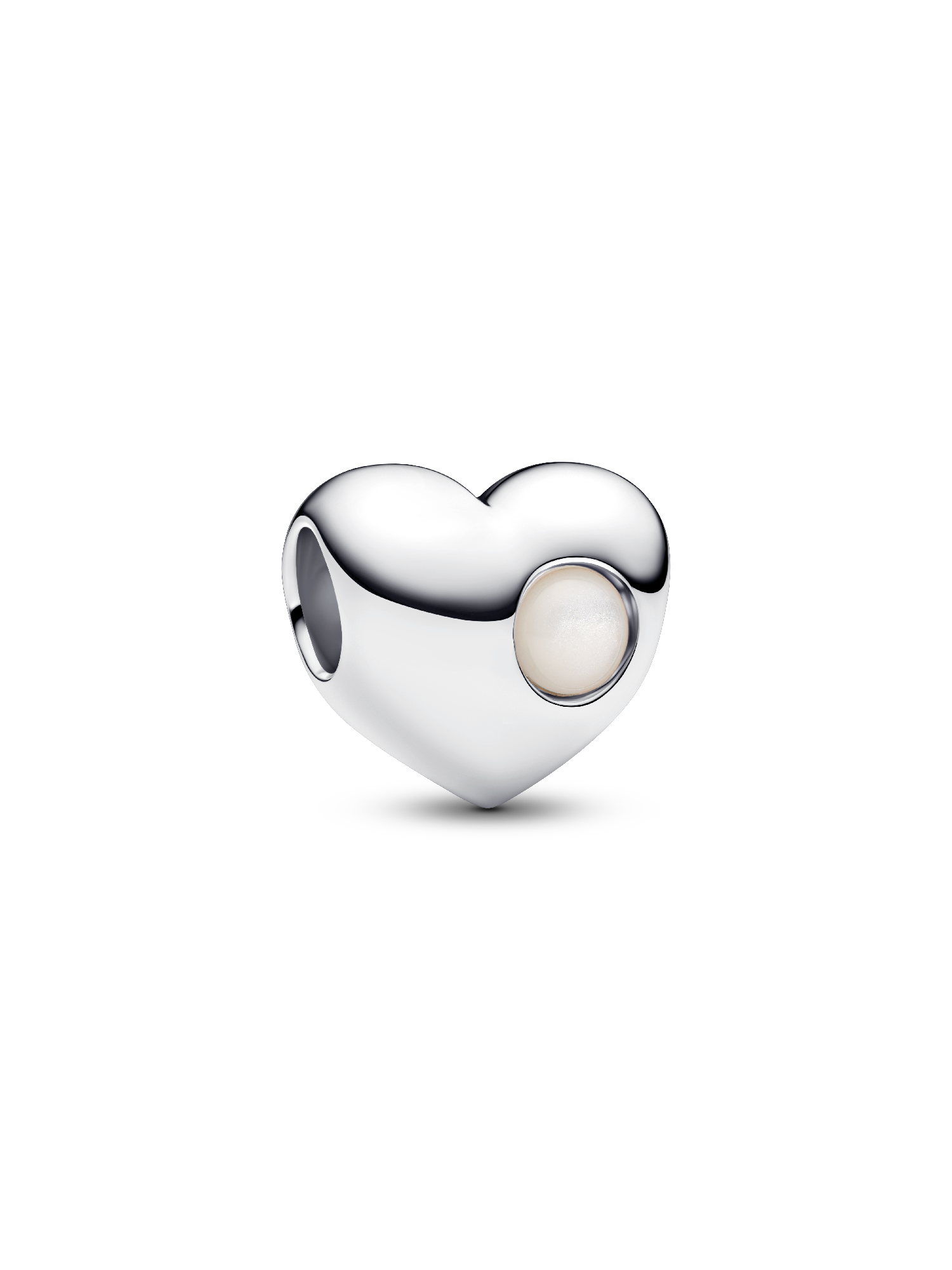 Charm Cœur Pierre Blanche Gravable