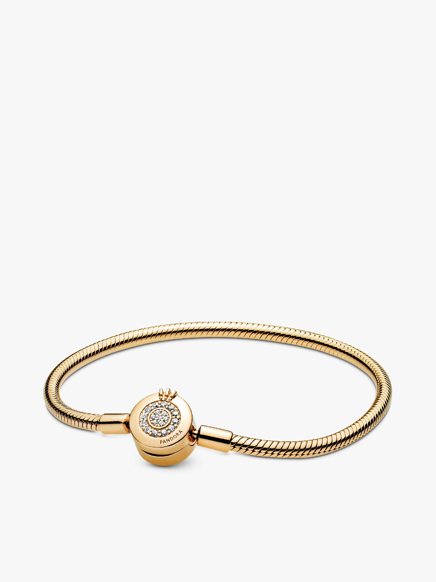 Sprankelende Crown O snake chain-armband