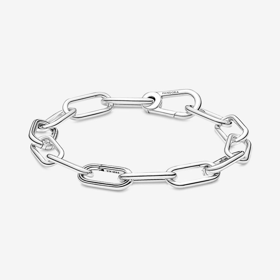 Sterling silver medium link bracelet image number 0
