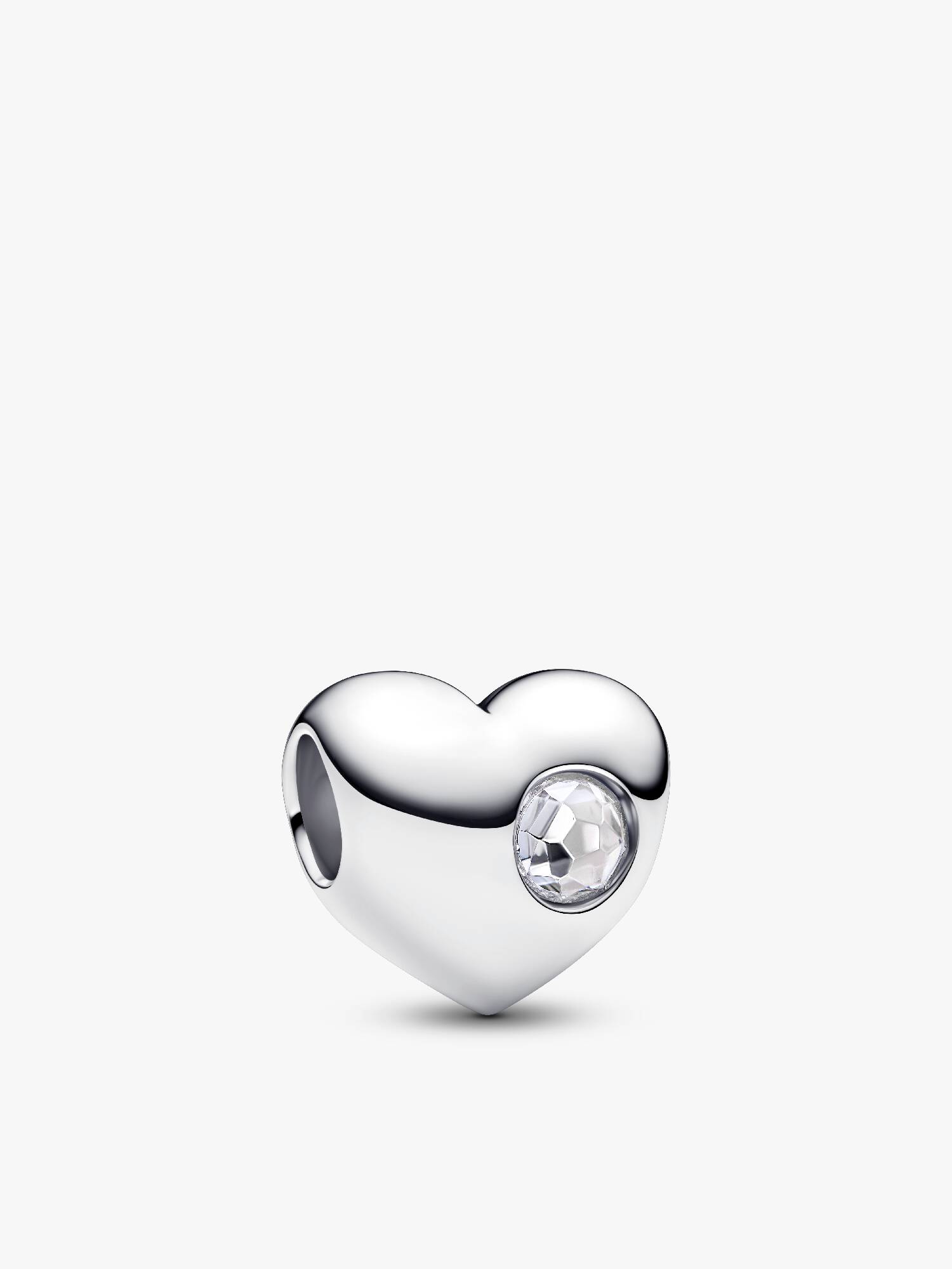 Charm Cœur Pierre Incolore Gravable