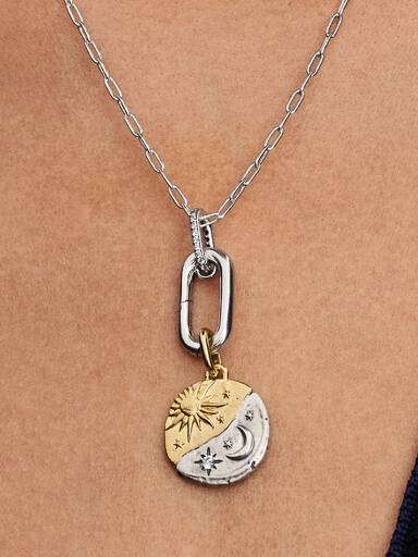 Charm Médaillon Soleil et Lune
