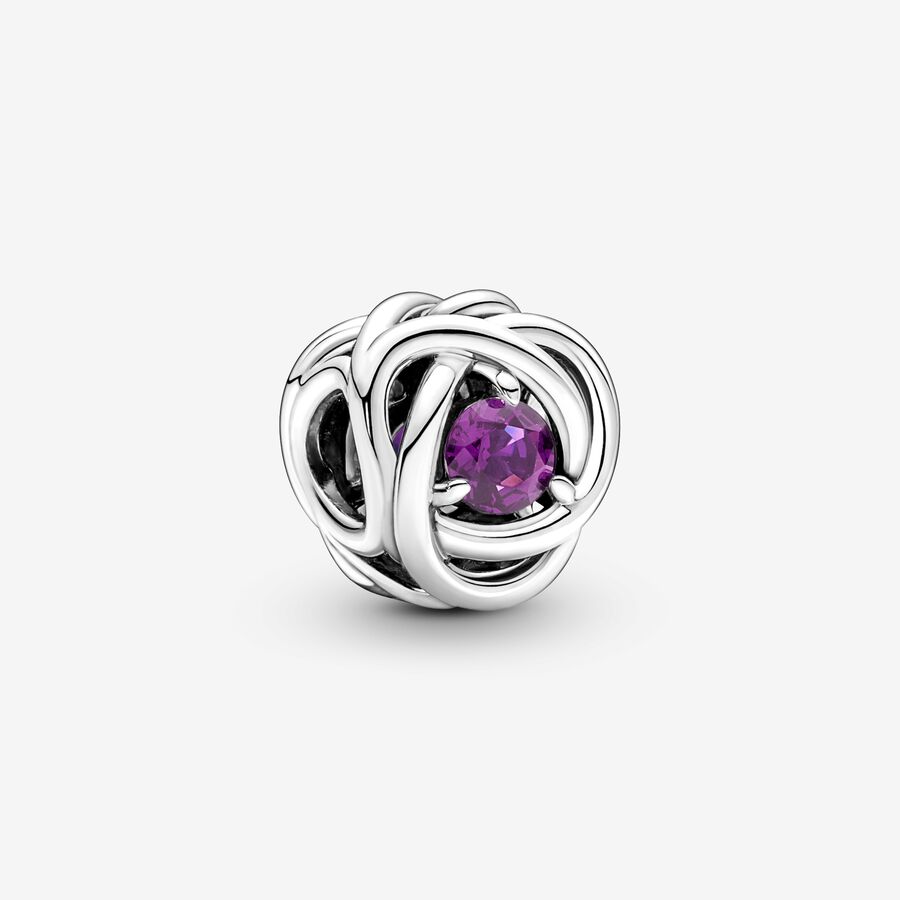 Sterling silver charm with sweet grape purple crystal image number 0