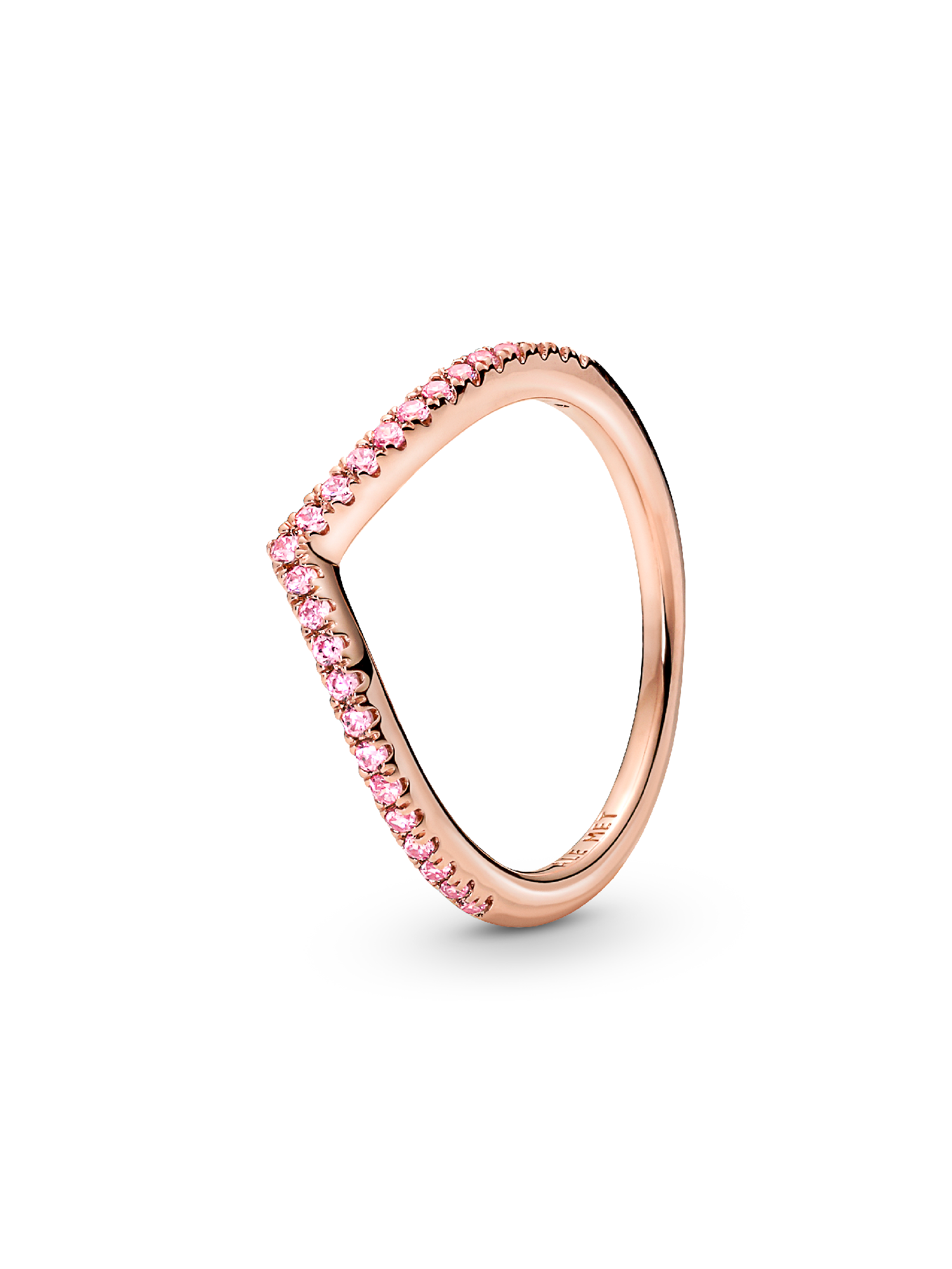 Pandora Timeless Sprankelend Roze Wishbone Ring