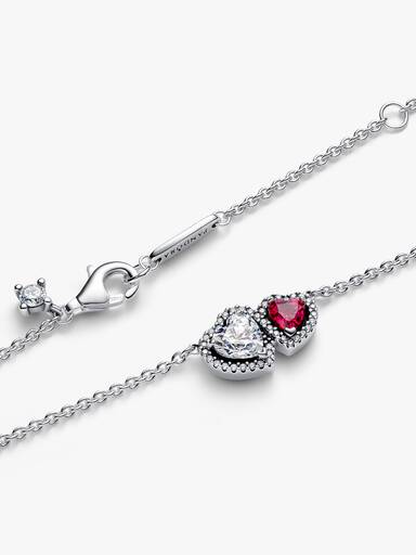 Collier à Pendentif Cœurs Halo