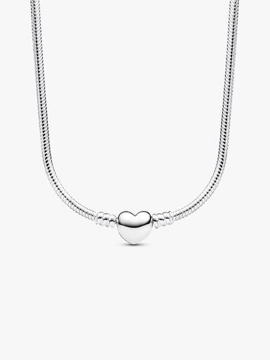 Snake Chain-halsketting met hartsluiting